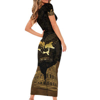 Roman Empire Short Sleeve Bodycon Dress Centurion Colosseum - Wonder Print Shop