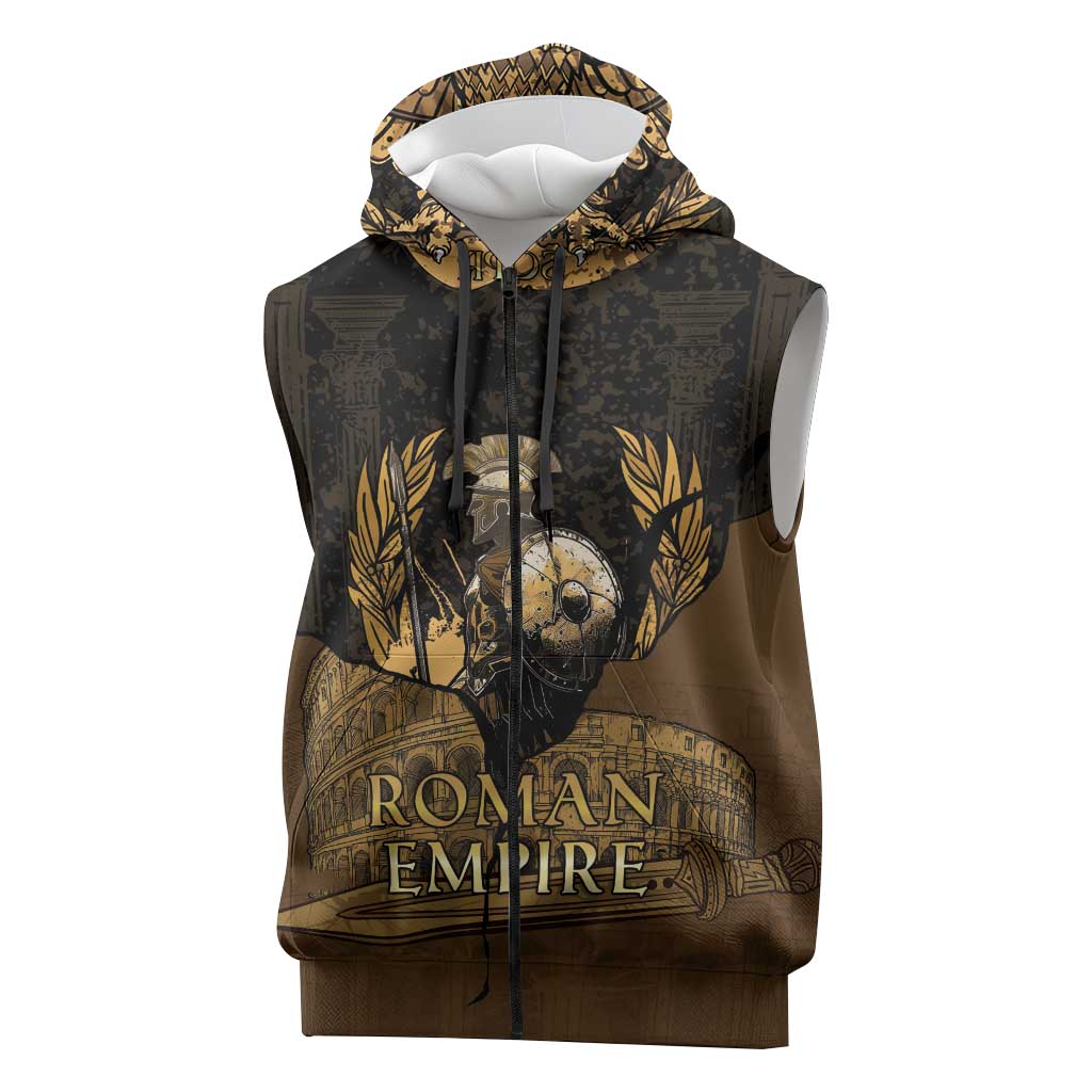 Roman Empire Sleeveless Zip Hoodie Centurion Colosseum - Wonder Print Shop