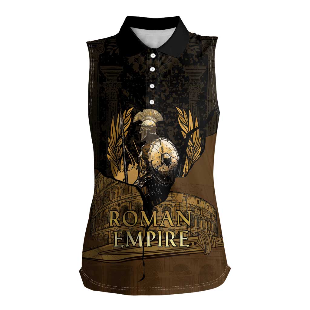 Roman Empire Women Sleeveless Polo Shirt Centurion Colosseum - Wonder Print Shop