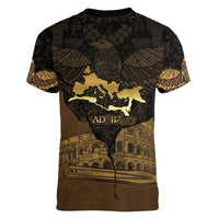 Roman Empire Women V-Neck T-Shirt Centurion Colosseum - Wonder Print Shop