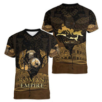 Roman Empire Women V-Neck T-Shirt Centurion Colosseum - Wonder Print Shop