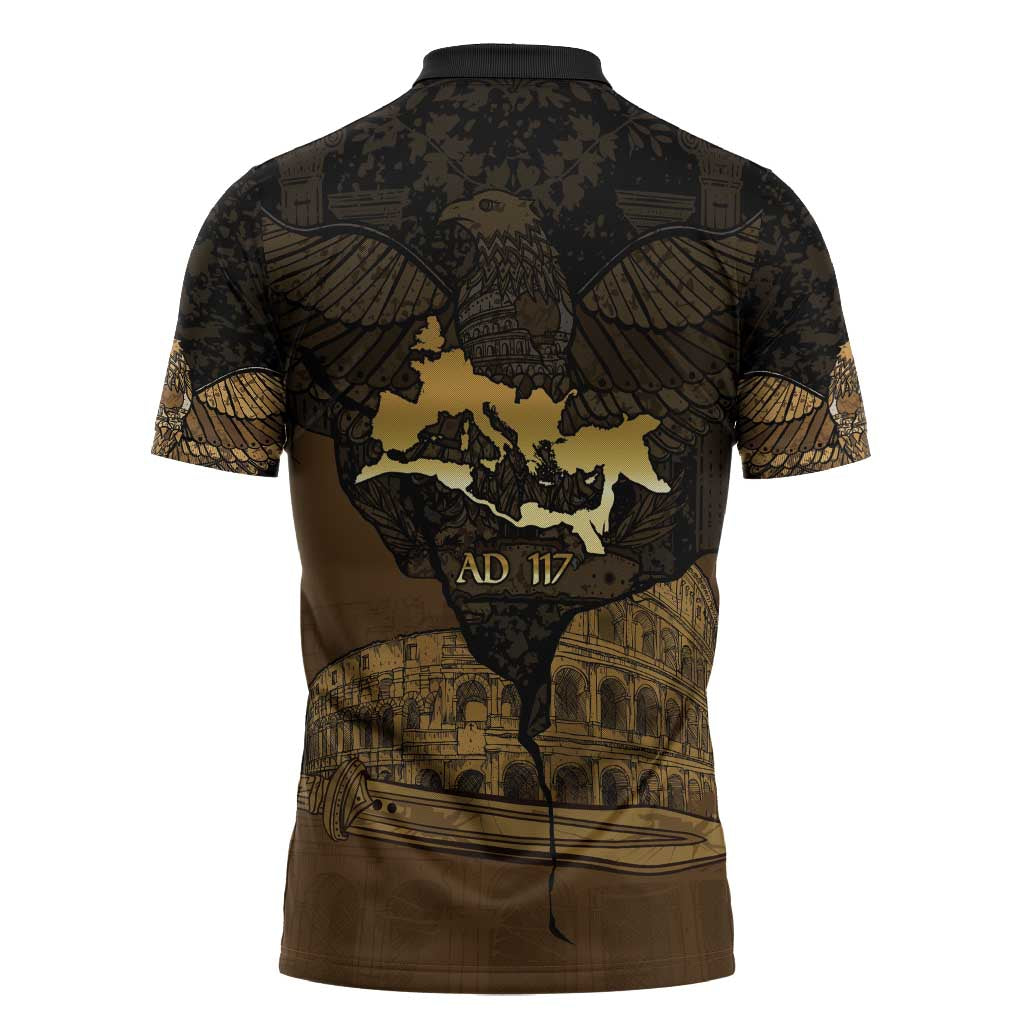 Roman Empire Zipper Polo Shirt Centurion Colosseum - Wonder Print Shop