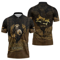 Roman Empire Zipper Polo Shirt Centurion Colosseum - Wonder Print Shop