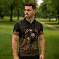 Roman Empire Zipper Polo Shirt Centurion Colosseum - Wonder Print Shop