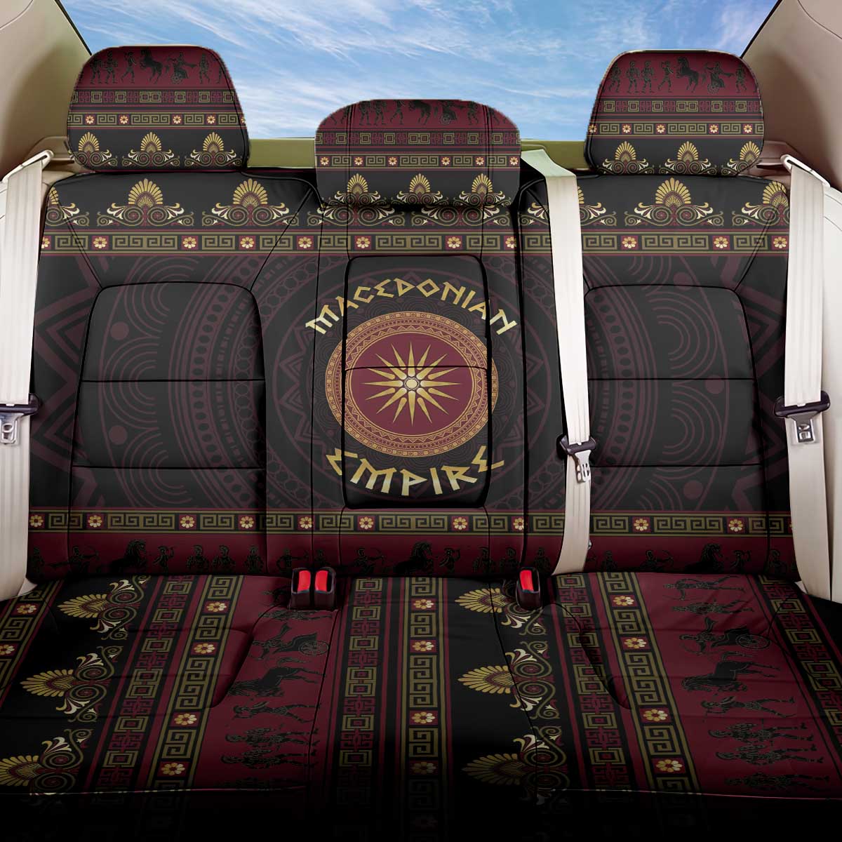 Macedonian Empire Back Car Seat Cover Alexander The Great World Tour - Wonder Print Shop