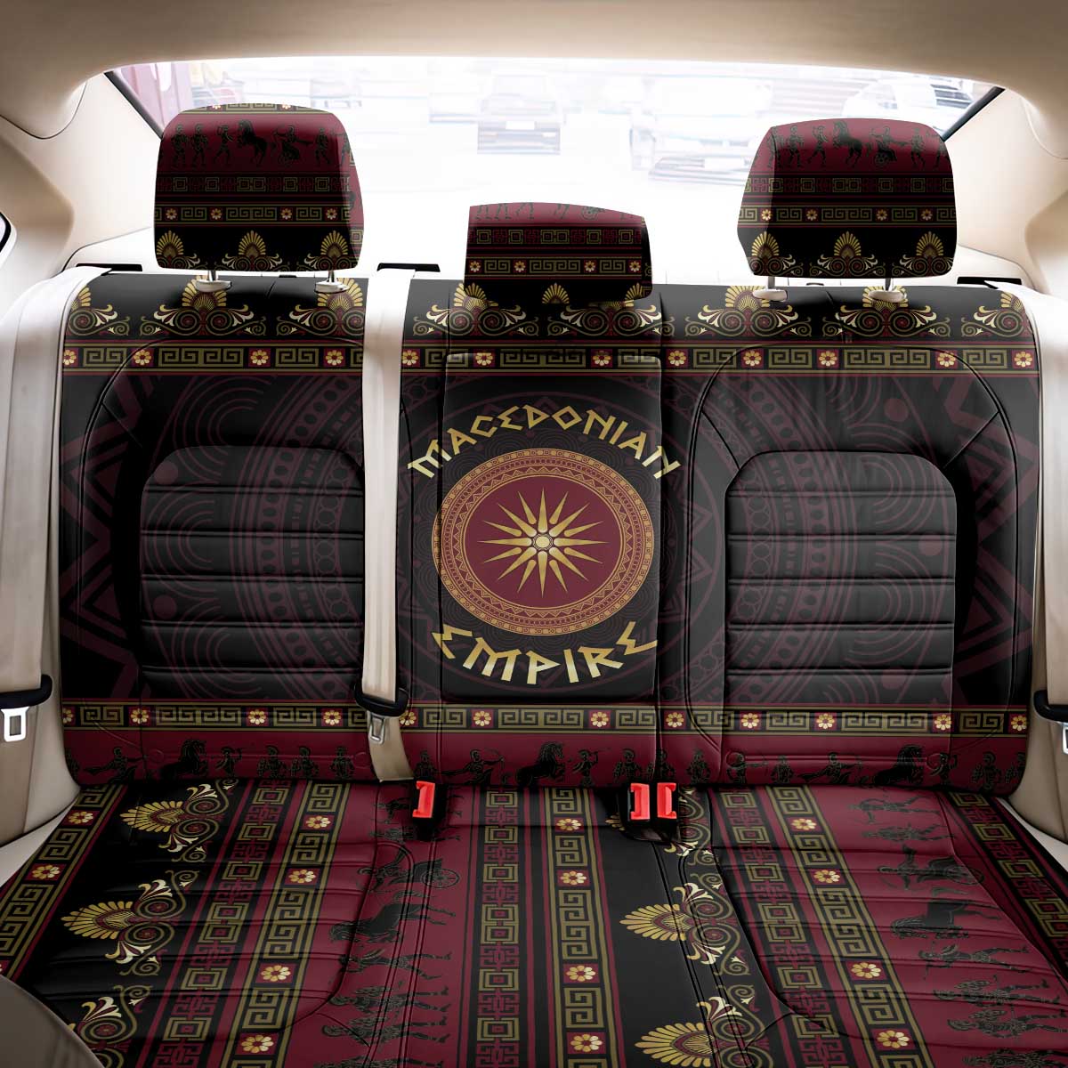 Macedonian Empire Back Car Seat Cover Alexander The Great World Tour - Wonder Print Shop