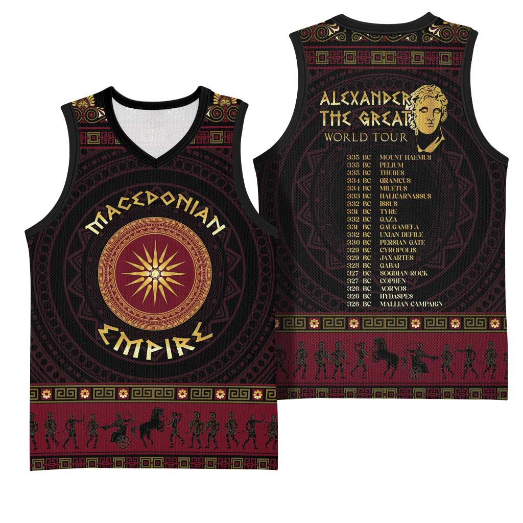 Macedonian Empire Basketball Jersey Alexander The Great World Tour - Wonder Print Shop