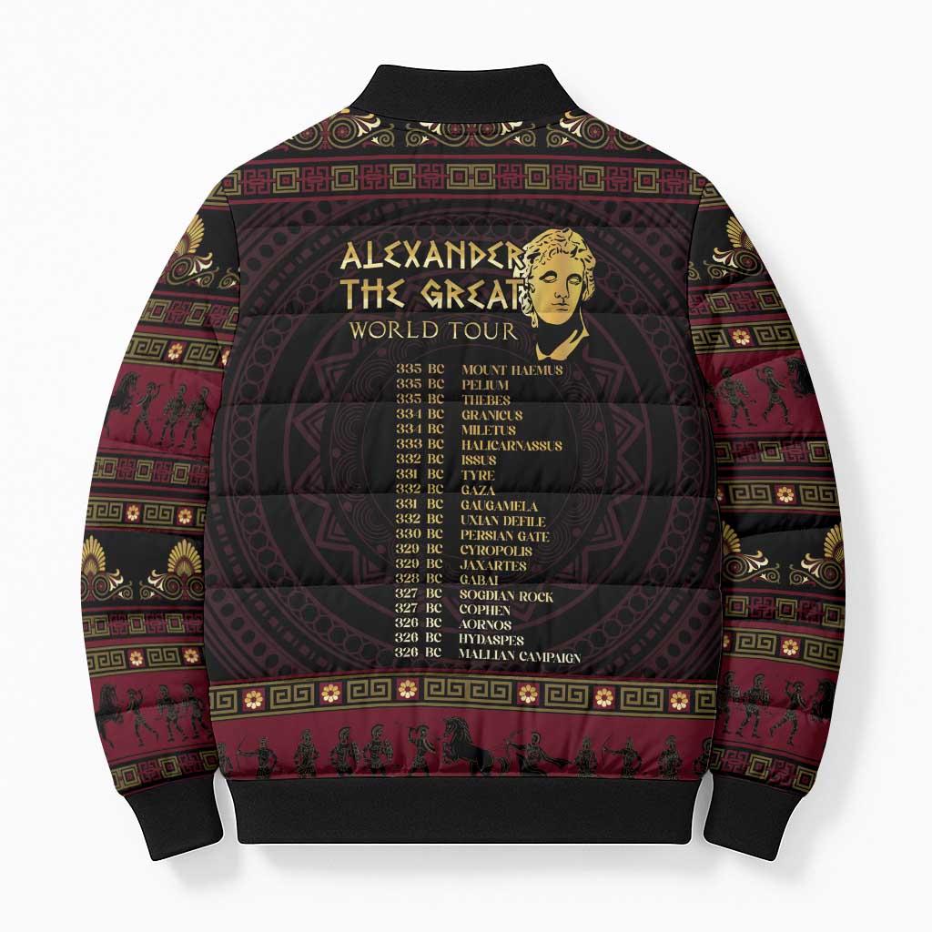 Macedonian Empire Bomber Puffer Jacket Alexander The Great World Tour - Wonder Print Shop