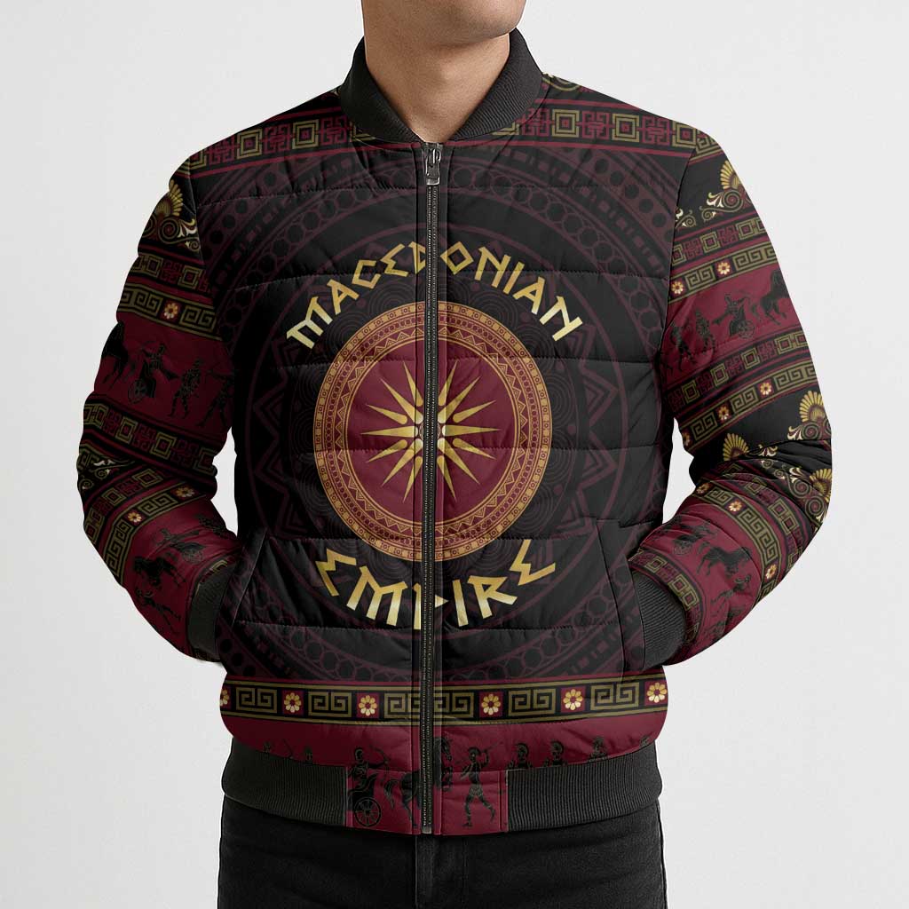 Macedonian Empire Bomber Puffer Jacket Alexander The Great World Tour - Wonder Print Shop