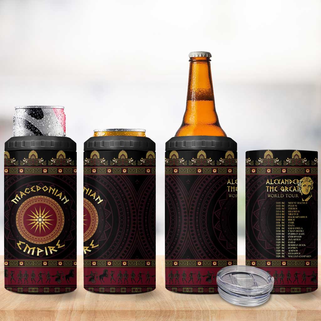 Macedonian Empire 4 in 1 Can Cooler Tumbler Alexander The Great World Tour - Wonder Print Shop