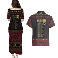 Macedonian Empire Couples Matching Puletasi and Hawaiian Shirt Alexander The Great World Tour - Wonder Print Shop