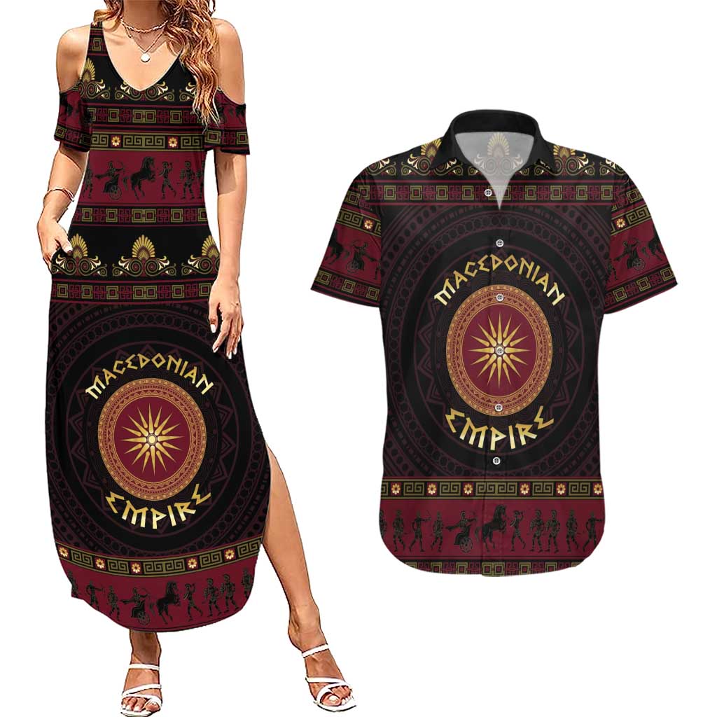 Macedonian Empire Couples Matching Summer Maxi Dress and Hawaiian Shirt Alexander The Great World Tour - Wonder Print Shop