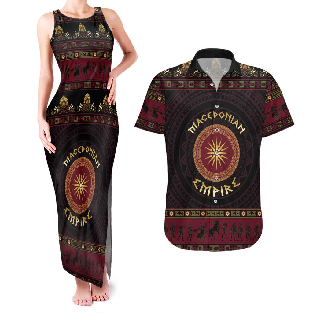 Macedonian Empire Couples Matching Tank Maxi Dress and Hawaiian Shirt Alexander The Great World Tour - Wonder Print Shop