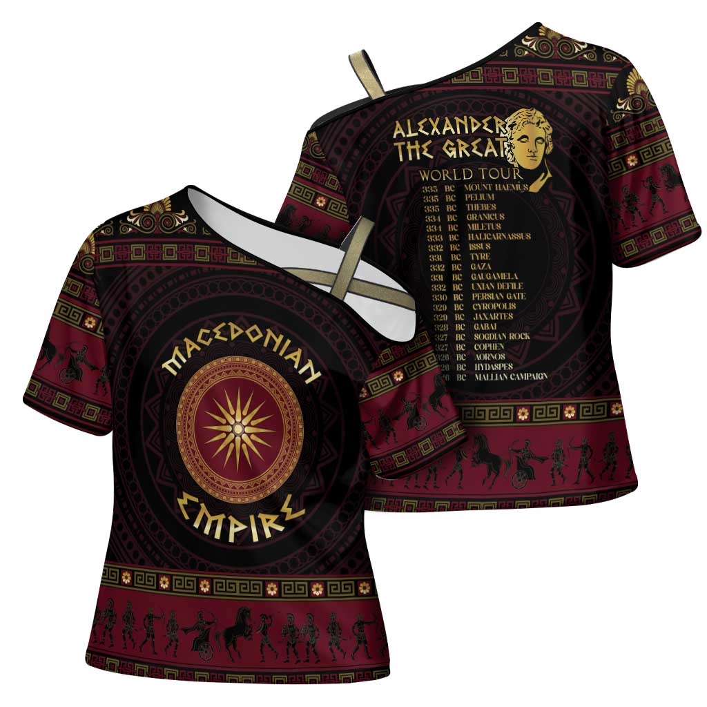 Macedonian Empire Cross Shoulder Shirt Alexander The Great World Tour - Wonder Print Shop