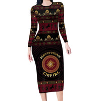 Macedonian Empire Family Matching Long Sleeve Bodycon Dress and Hawaiian Shirt Alexander The Great World Tour - Wonder Print Shop