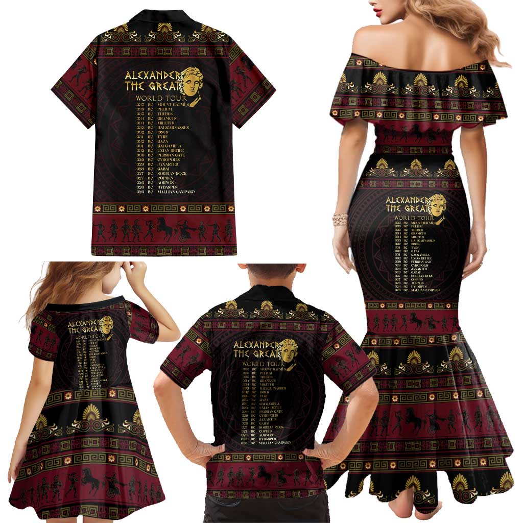 Macedonian Empire Family Matching Mermaid Dress and Hawaiian Shirt Alexander The Great World Tour - Wonder Print Shop