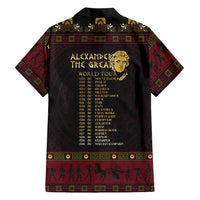 Macedonian Empire Family Matching Off The Shoulder Long Sleeve Dress and Hawaiian Shirt Alexander The Great World Tour - Wonder Print Shop