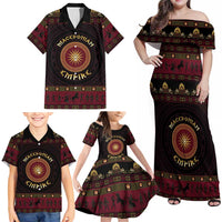 Macedonian Empire Family Matching Off Shoulder Maxi Dress and Hawaiian Shirt Alexander The Great World Tour - Wonder Print Shop