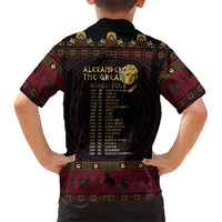 Macedonian Empire Family Matching Off Shoulder Short Dress and Hawaiian Shirt Alexander The Great World Tour - Wonder Print Shop