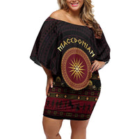 Macedonian Empire Family Matching Off Shoulder Short Dress and Hawaiian Shirt Alexander The Great World Tour - Wonder Print Shop
