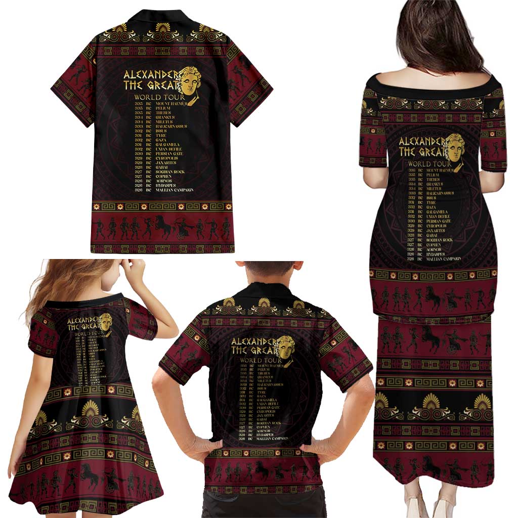 Macedonian Empire Family Matching Puletasi and Hawaiian Shirt Alexander The Great World Tour - Wonder Print Shop