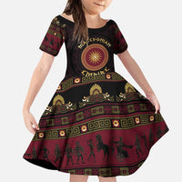 Macedonian Empire Family Matching Short Sleeve Bodycon Dress and Hawaiian Shirt Alexander The Great World Tour - Wonder Print Shop