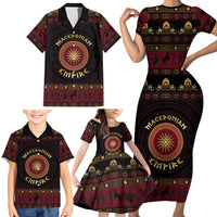 Macedonian Empire Family Matching Short Sleeve Bodycon Dress and Hawaiian Shirt Alexander The Great World Tour - Wonder Print Shop