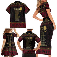 Macedonian Empire Family Matching Short Sleeve Bodycon Dress and Hawaiian Shirt Alexander The Great World Tour - Wonder Print Shop