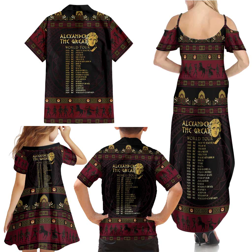 Macedonian Empire Family Matching Summer Maxi Dress and Hawaiian Shirt Alexander The Great World Tour - Wonder Print Shop