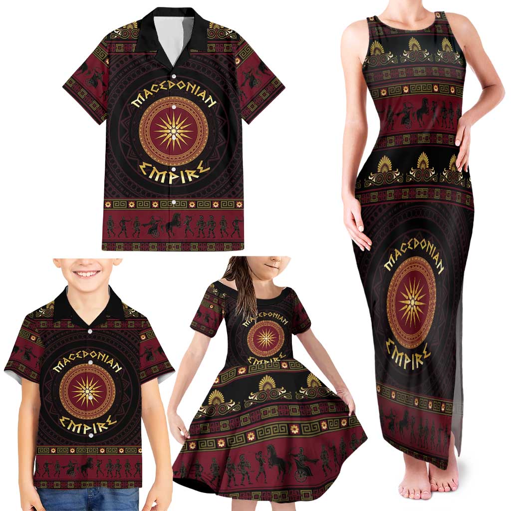 Macedonian Empire Family Matching Tank Maxi Dress and Hawaiian Shirt Alexander The Great World Tour - Wonder Print Shop