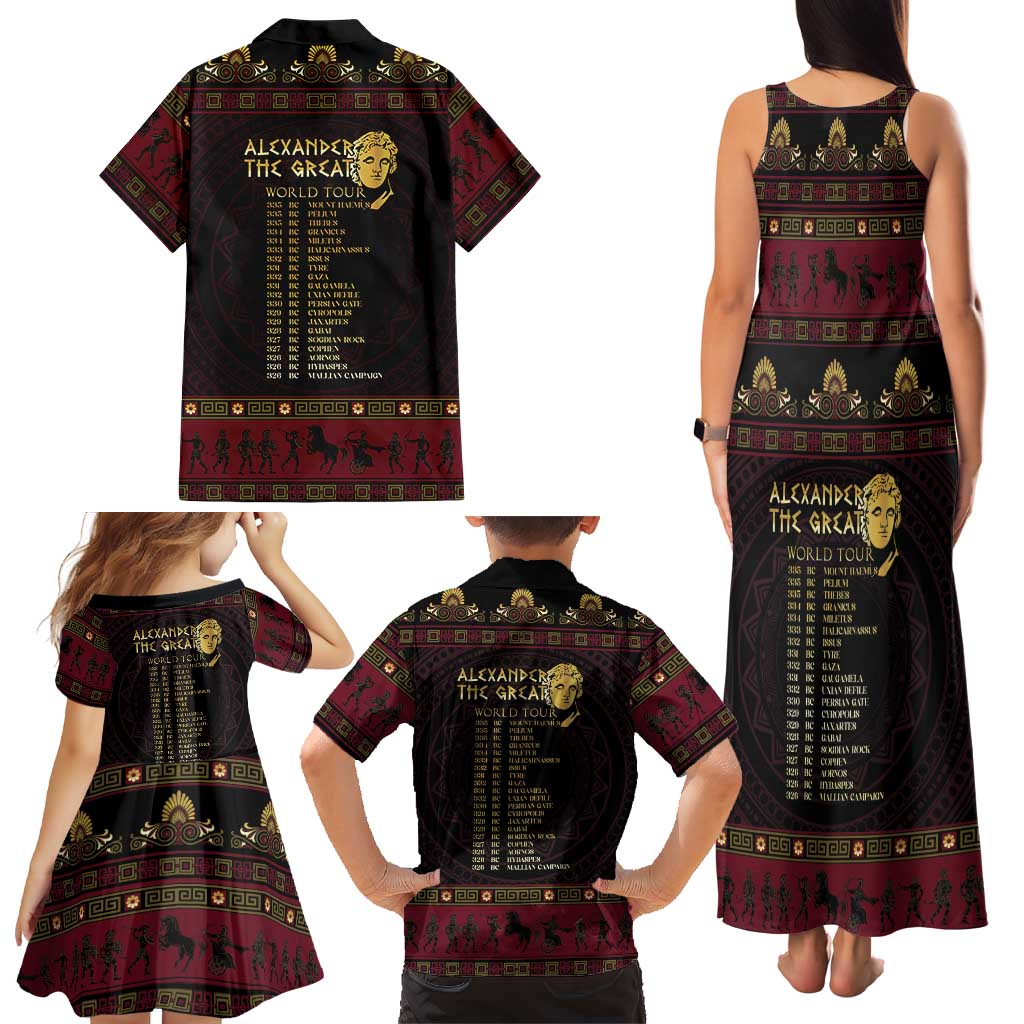Macedonian Empire Family Matching Tank Maxi Dress and Hawaiian Shirt Alexander The Great World Tour - Wonder Print Shop