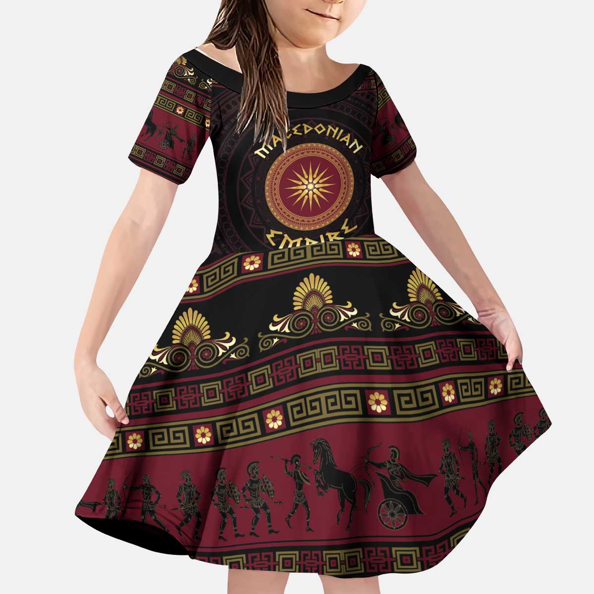 Macedonian Empire Kid Short Sleeve Dress Alexander The Great World Tour - Wonder Print Shop