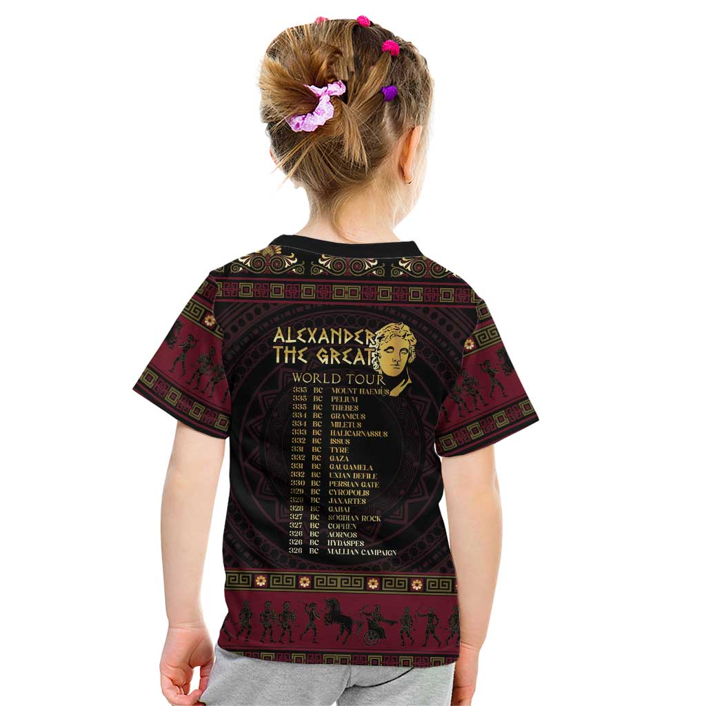 Macedonian Empire Kid T Shirt Alexander The Great World Tour - Wonder Print Shop