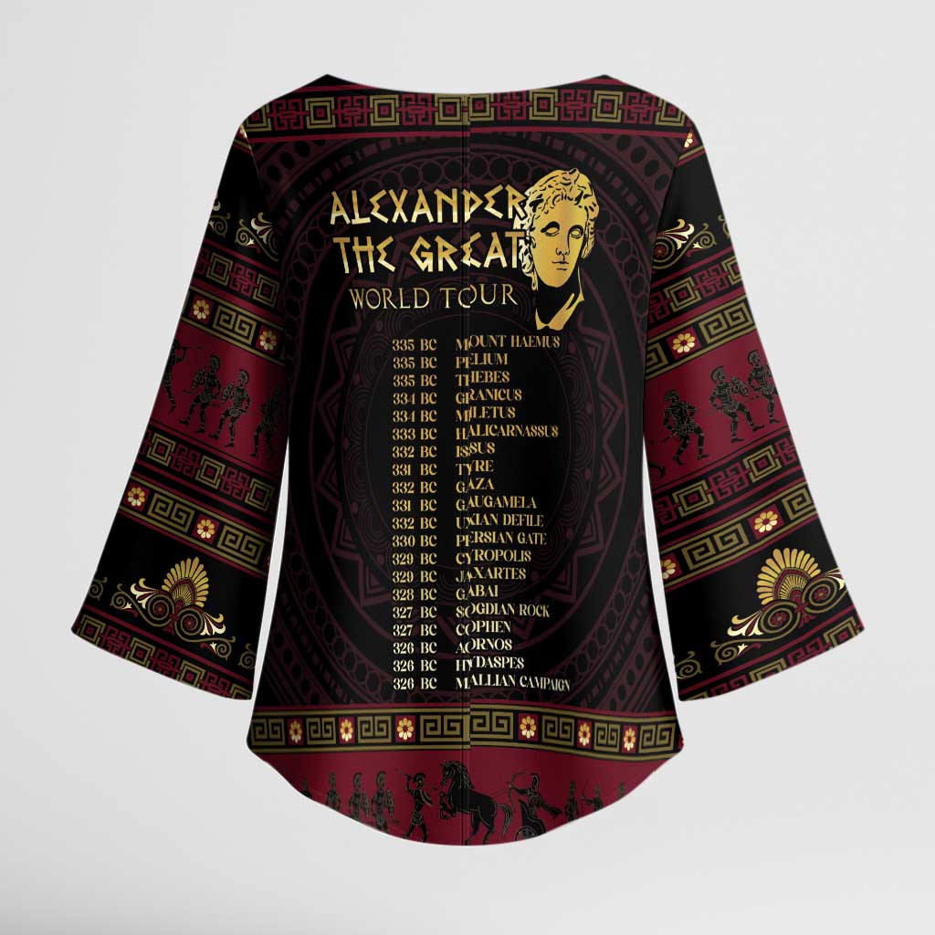 Macedonian Empire Kimono Sleeve Blouse Alexander The Great World Tour - Wonder Print Shop