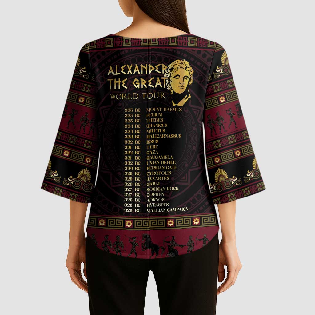 Macedonian Empire Kimono Sleeve Blouse Alexander The Great World Tour - Wonder Print Shop