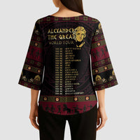 Macedonian Empire Kimono Sleeve Blouse Alexander The Great World Tour - Wonder Print Shop