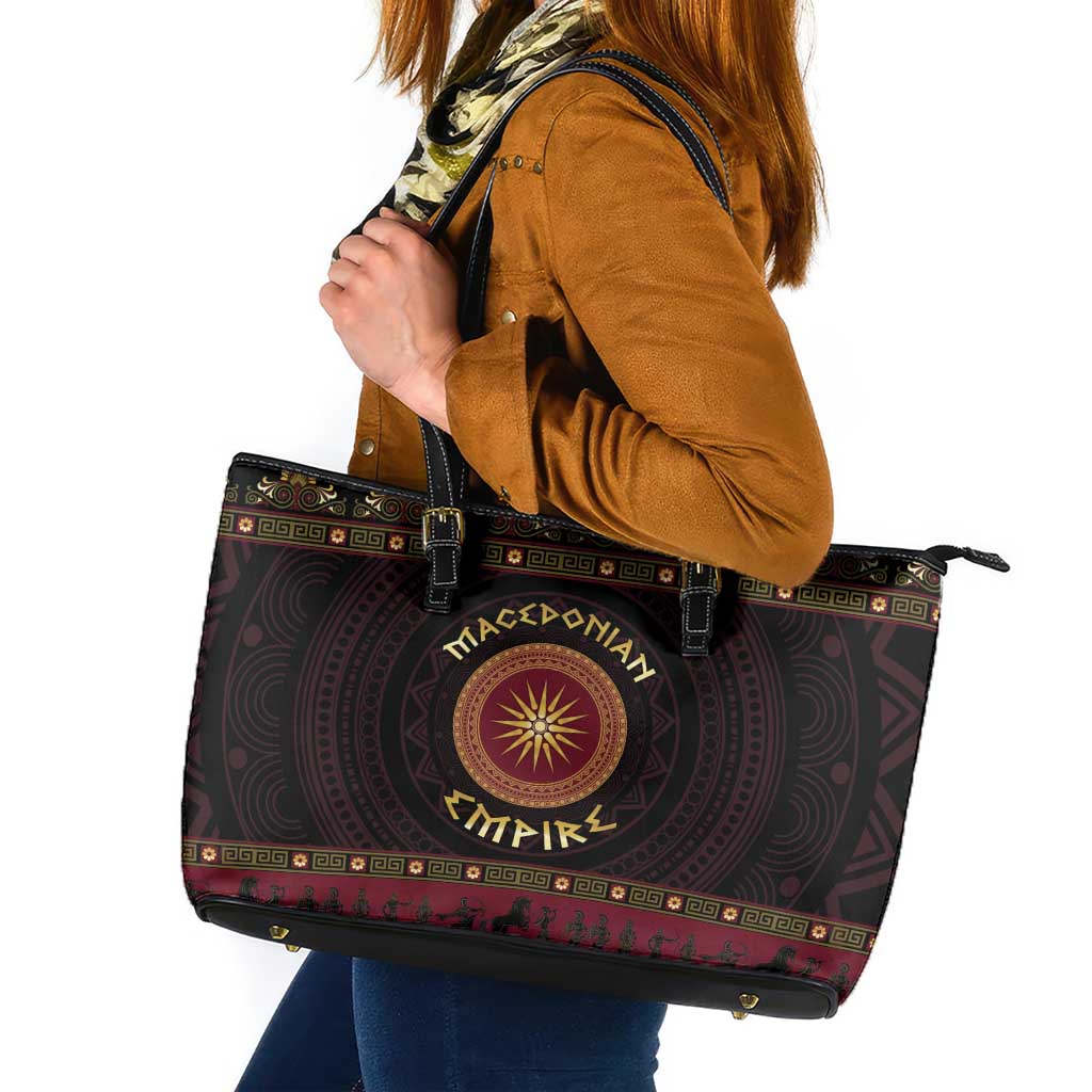 Macedonian Empire Leather Tote Bag Alexander The Great World Tour - Wonder Print Shop