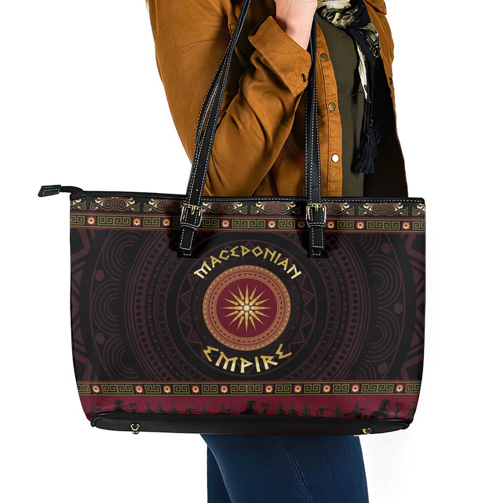 Macedonian Empire Leather Tote Bag Alexander The Great World Tour - Wonder Print Shop