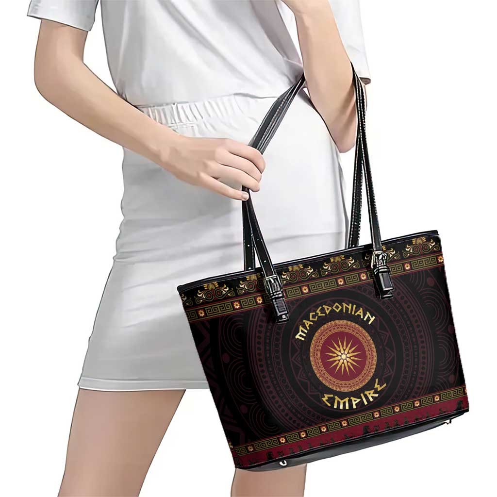 Macedonian Empire Leather Tote Bag Alexander The Great World Tour - Wonder Print Shop