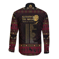 Macedonian Empire Long Sleeve Button Shirt Alexander The Great World Tour - Wonder Print Shop