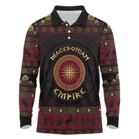 Macedonian Empire Long Sleeve Polo Shirt Alexander The Great World Tour - Wonder Print Shop