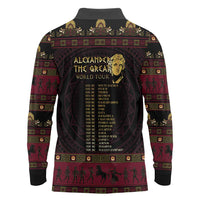 Macedonian Empire Long Sleeve Polo Shirt Alexander The Great World Tour - Wonder Print Shop