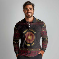 Macedonian Empire Long Sleeve Polo Shirt Alexander The Great World Tour - Wonder Print Shop