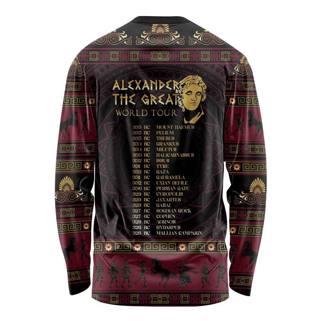 Macedonian Empire Long Sleeve Shirt Alexander The Great World Tour - Wonder Print Shop