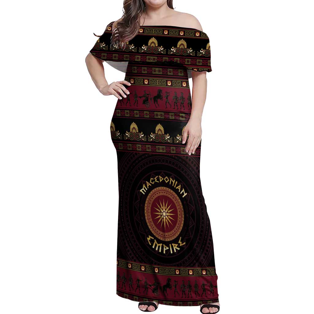 Macedonian Empire Off Shoulder Maxi Dress Alexander The Great World Tour - Wonder Print Shop