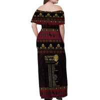 Macedonian Empire Off Shoulder Maxi Dress Alexander The Great World Tour - Wonder Print Shop