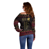 Macedonian Empire Off Shoulder Sweater Alexander The Great World Tour - Wonder Print Shop