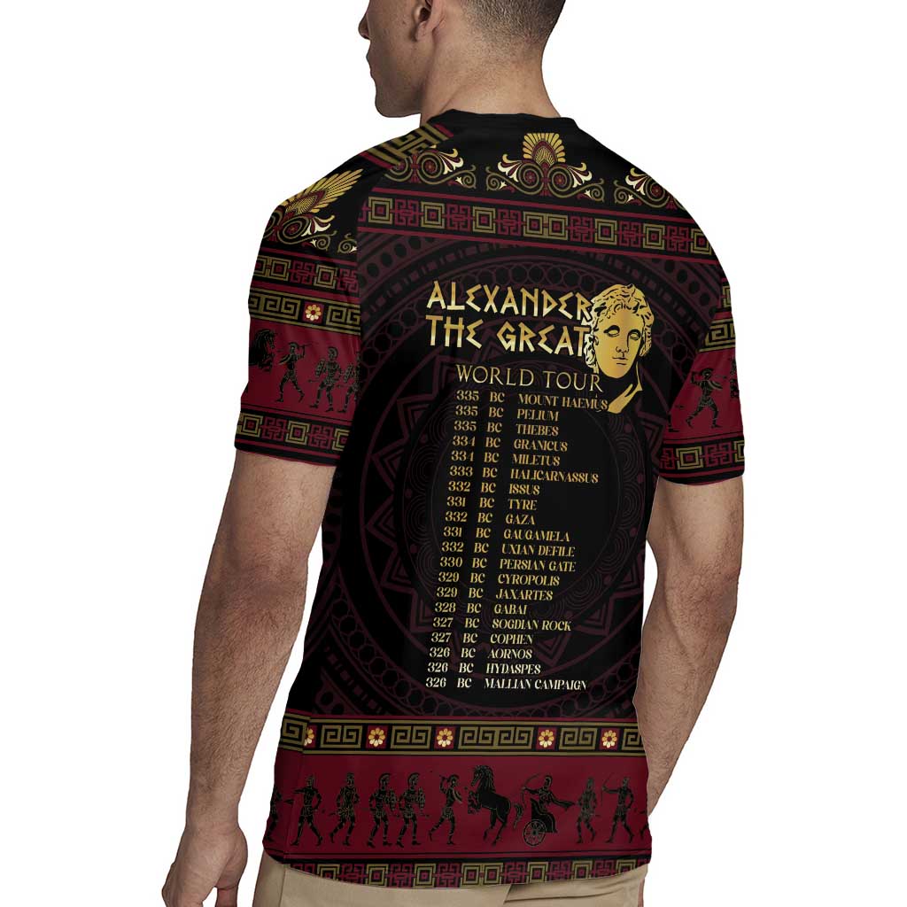 Macedonian Empire Rugby Jersey Alexander The Great World Tour - Wonder Print Shop