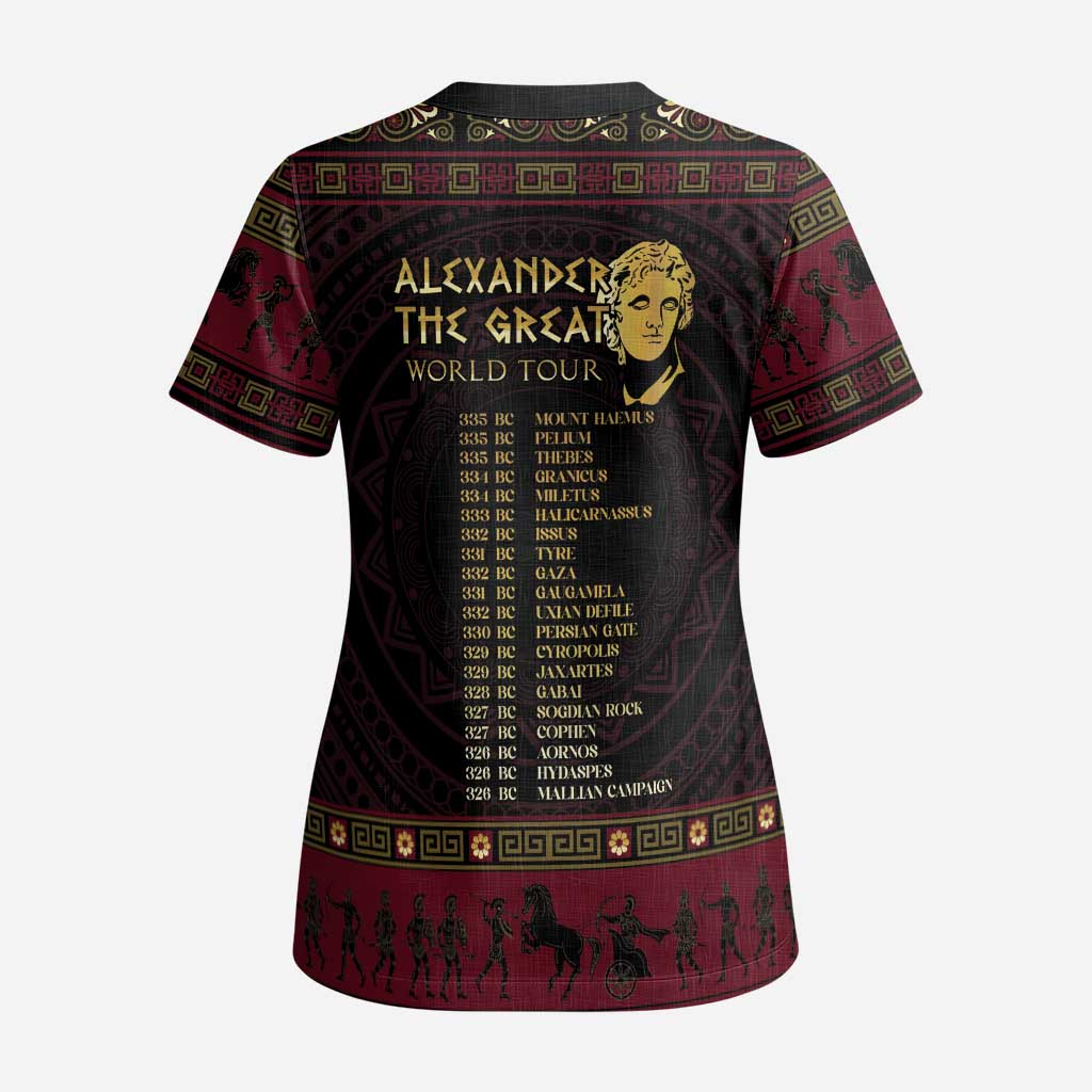 Macedonian Empire Scrub Top Alexander The Great World Tour - Wonder Print Shop