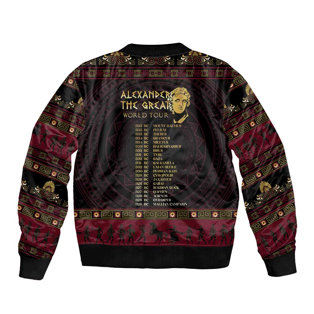 Macedonian Empire Sleeve Zip Bomber Jacket Alexander The Great World Tour - Wonder Print Shop